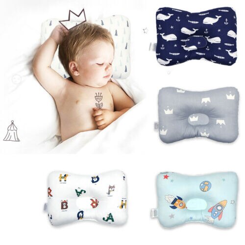 Nettes Art Baby Kissen Baumwolle Weiche Verhindern Flach Kopf Anti Rolle Nacken Unterstützung Kind Baby Kissen 3D26