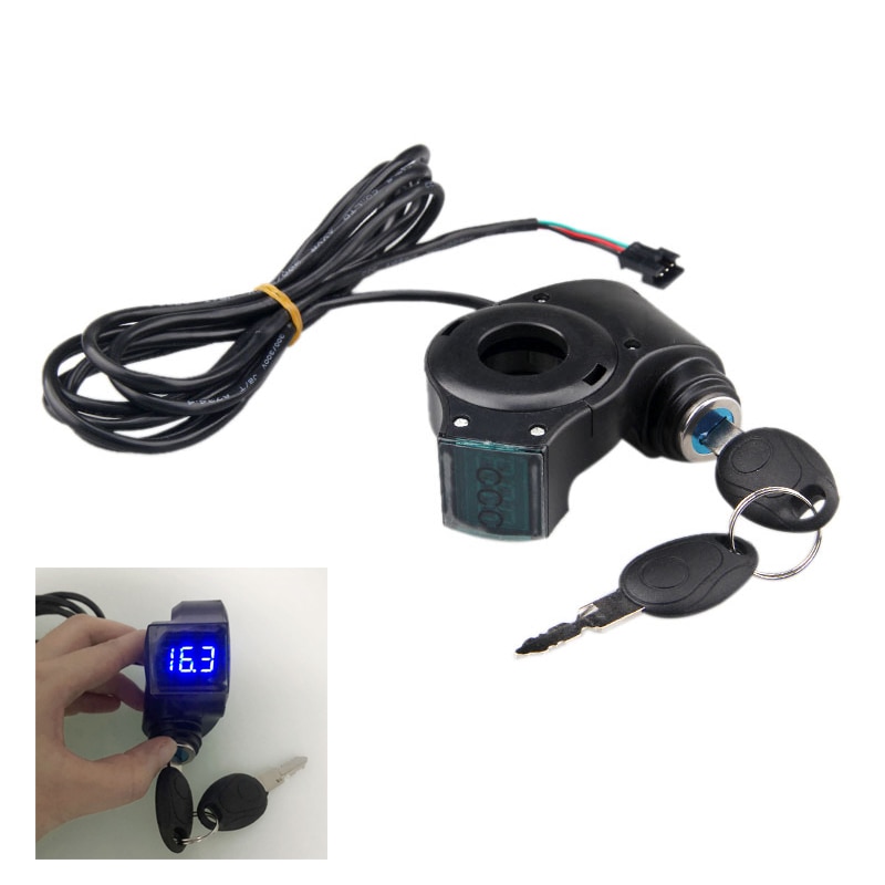 Scooter Led Digitale Display Batterij Voltage Indicator Met Slot/Sleutel Voor Elektrische Fiets Scooter