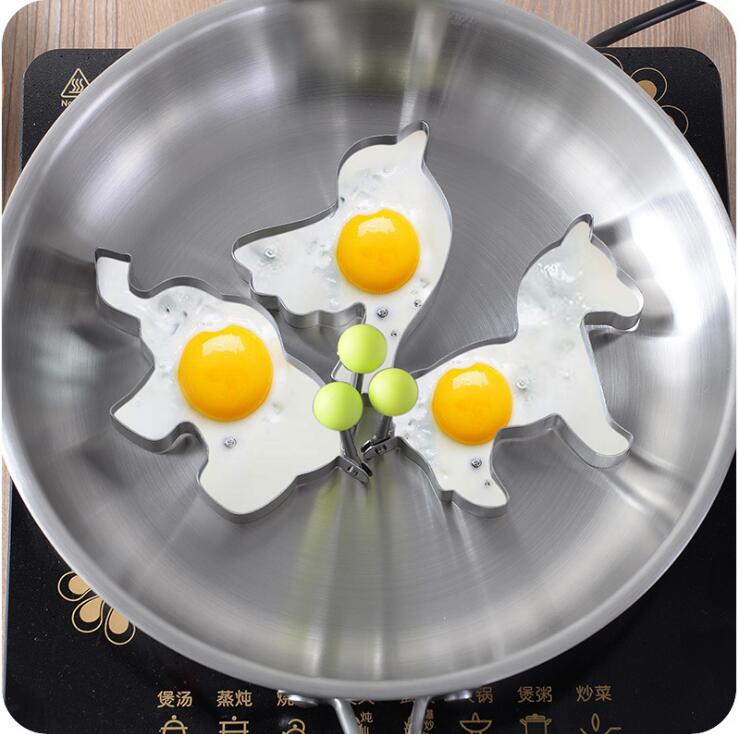 Tegneserie stegt æg skimmel søde dyr form omelet æg skimmel børn elsker morgenmad madlavning værktøjer køkken tilbehør æg skimmel