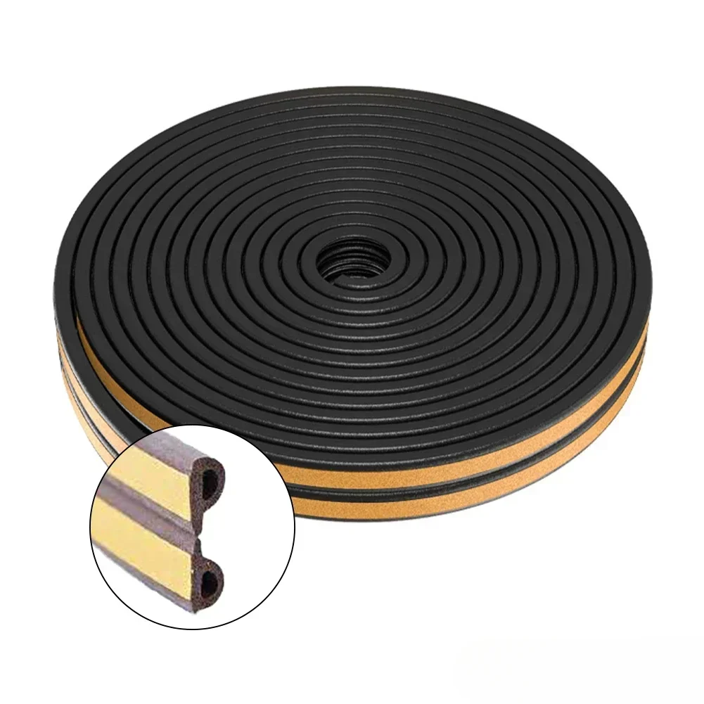 5M/10M Door Window Seal Strip DIEP Self-adhesive Acoustic Foam Sealing Strip Tape Insulation Windproof Rubber Weatherstrip: black / 10M