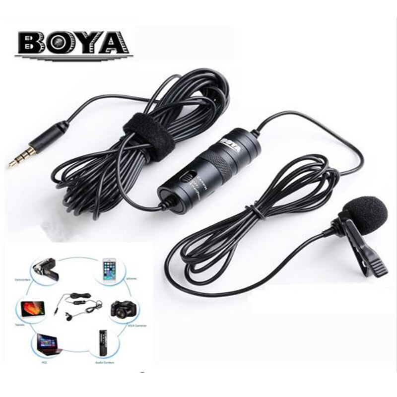 Boya  m1/m1dm pro lavalier mikrofon 3.5mm mikrofon til iphone smartphone canon nikon dslr vs boya af  m1 kamera video mic recor