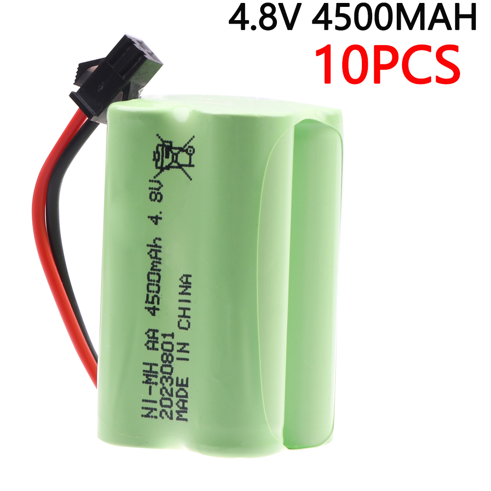 Batería NiMH de 4,8 V y 4500mah para juguetes a control remoto, batería recargable de 4 x AA, para coches, tanques, Robots, barcos, pistolas, 4,8 V y 3000MAH: YELLOW