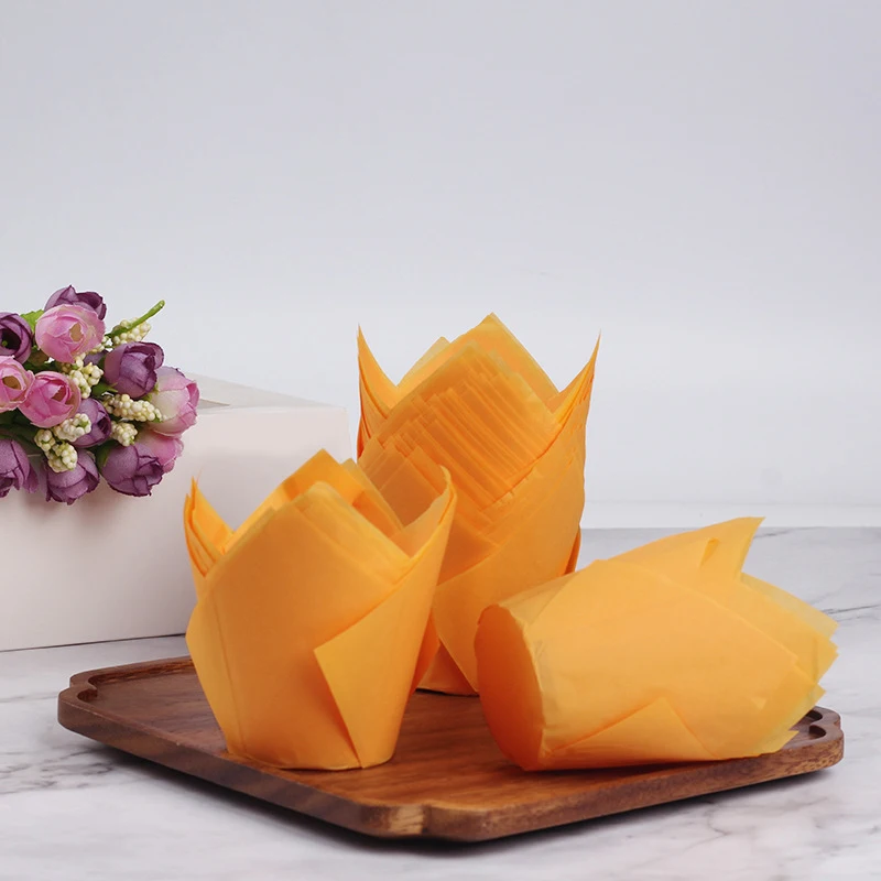 200 stücke Tulpe Muffin Cupcake Pappbecher öl dichte Cupcakes Liner zurück Muffin Kasten Tasse Kuchen Dekorations werkzeuge Muffin wickeln Fälle: Grün