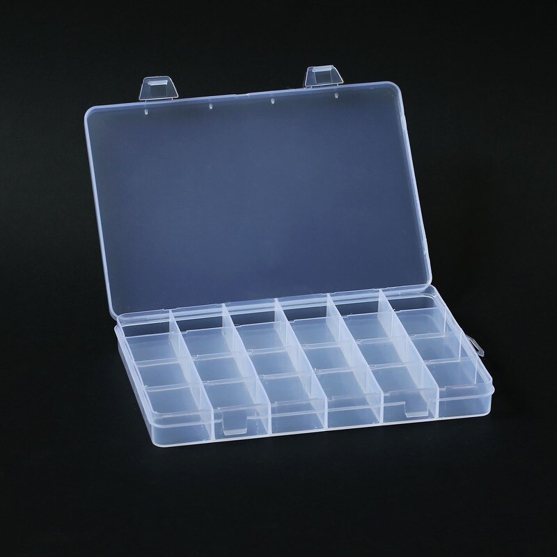 24 Compartment Storage Box Practical Adjustable Plastic Case for Stationery Washi Tape Display Organizer