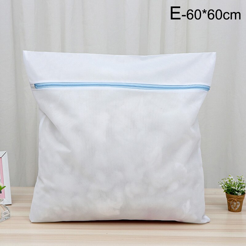 8 Size Mesh Laundry Bag Polyester Laundry Wash Bags Household Laundry Basket Laundry Bags For Washing Machines Mesh Bra Bag: Blue-60x60cm