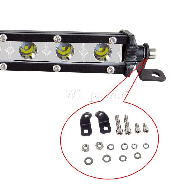 Offroad 4X4 Car Hood Bullbar 7" 13" 20" 25" 30" 38" Slim LED Light Bar Pickup UTV SUV Bumper Flood Fog Spotlights Driving Lamp