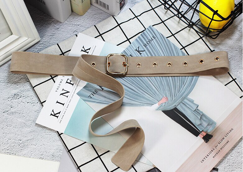 Female Wide Belt Dress Belts Decorate Waistband Retro Silver Metal Pin Buckle Soft Velvet Belt Women: F