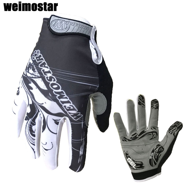 Gel Pro-Guantes de Ciclismo para hombre y mujer, manoplas de dedo completo para Ciclismo de montaña, BMX, DH, todoterreno, Motocross, Color Rojo