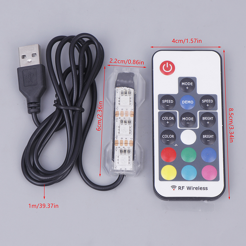 Visaccessoire Micro Aquariumlicht USB-aangedreven afstandsbediening Kleurrijke vis LED-lamp voor landschap USB-aquariumlicht: Marineblauw