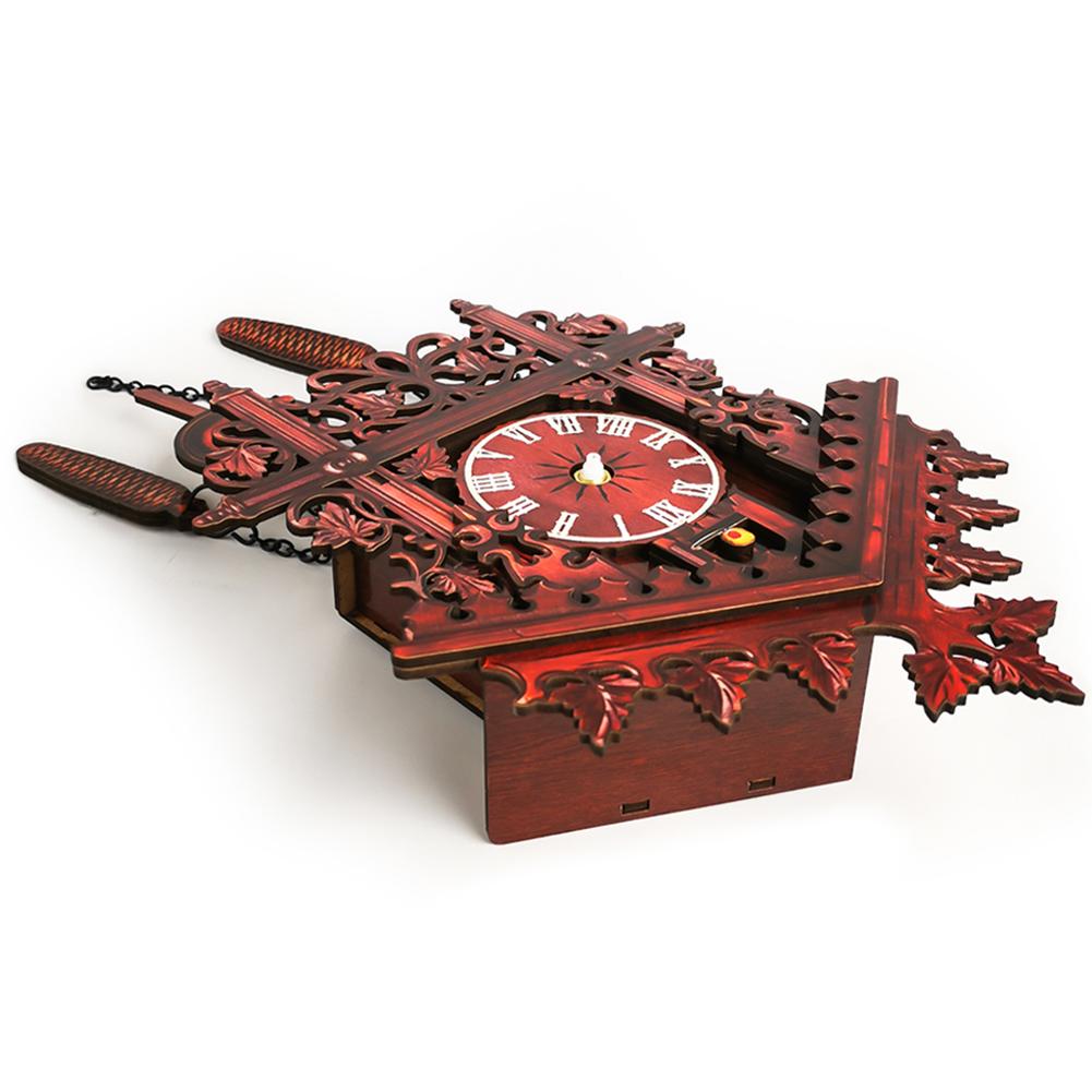 Relojes de cuco montados en la pared Retro, reloj de cuco oscilante en 3D de madera de Bosque Negro, reloj de cuco tallado a mano, decoración del hogar 20E