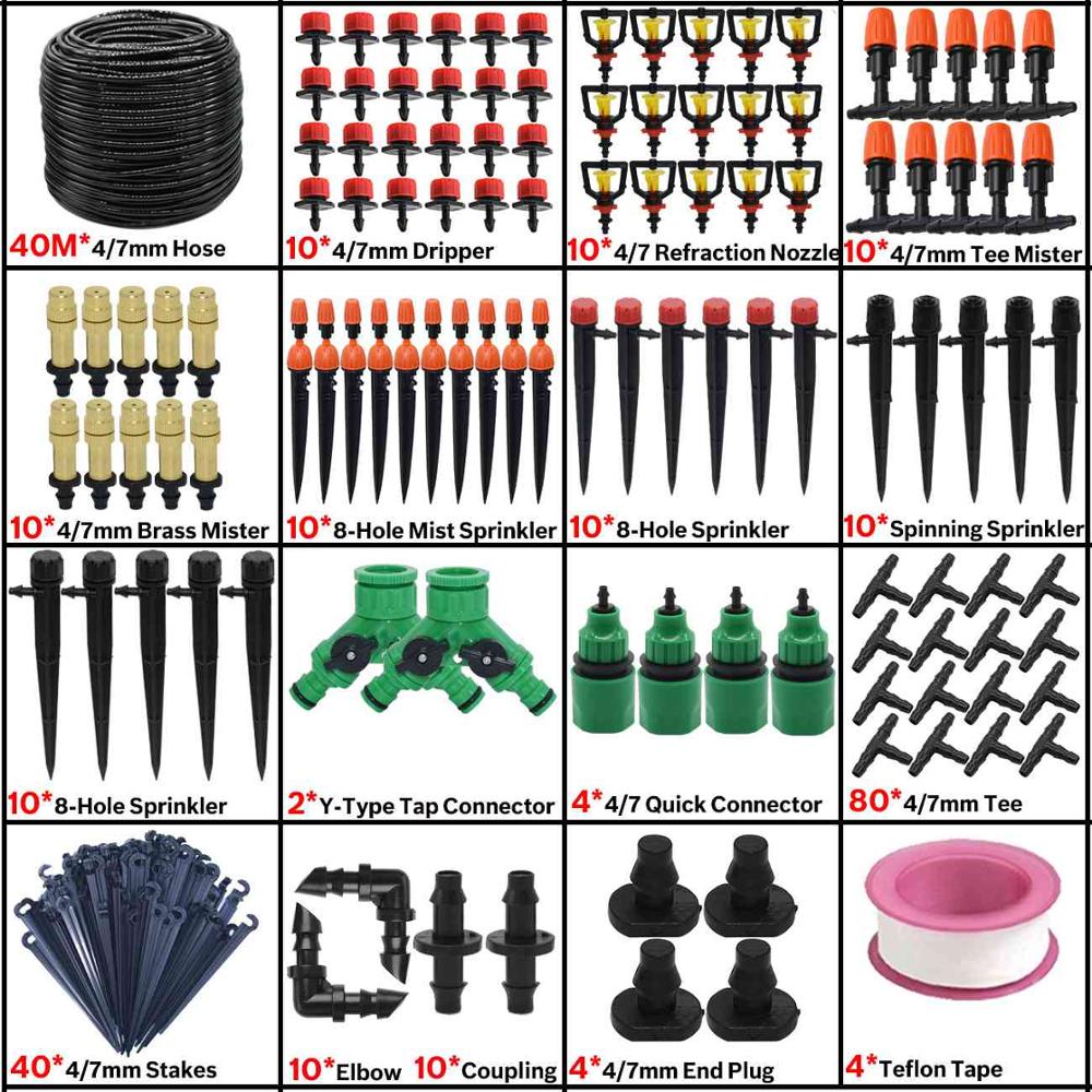 5-50M Garden Automatic Watering System Timer Control Drip Irrigation Water Dripper Mist Nozzle Sprinkler Watering Kit Greenhouse: KSL01-KIT115-40M-A