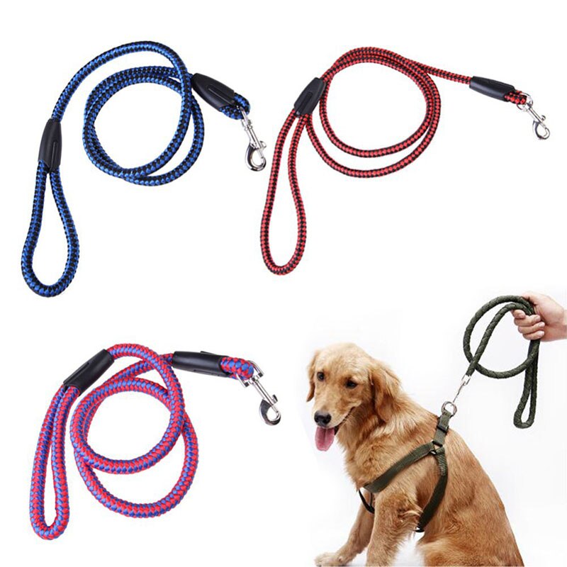 Sterke Hond Gevlochten Nylon Touw Zacht En Comfortabel Honden Leash Lead Duurzaam Heavy Duty Voor Kleine Huisdieren 120Cm