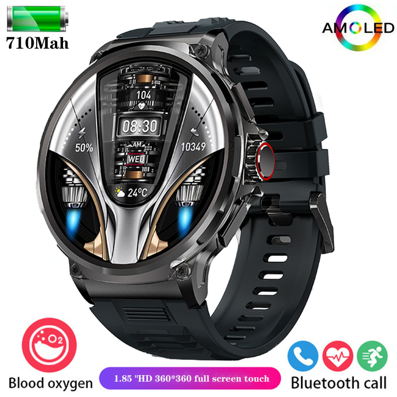 Nowy 1.85 ultra HD Bluetooth połączenie sprytny zegarek mężczyźni sport zdatność tor pulsometr 710mAh Smartwatch dla Huawei Xiaomi: biały