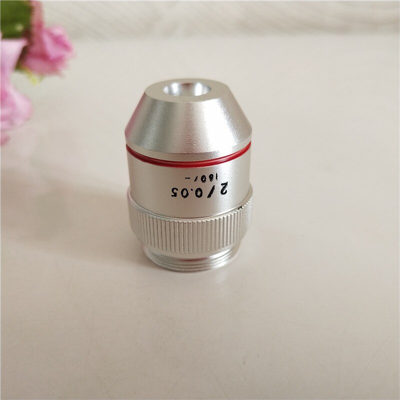 2 Times 195 Lab Educational Biological Microscope Achromatic Objective Lens 2X Optical Lens with Standard RMS Thread 20.2mm