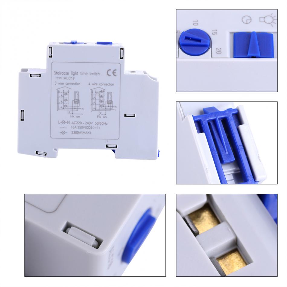 220 vac timer switch 16a alc 18 din skena trapphus belysning timer relä för korridor belysning mekanisk din skena elektronisk timer