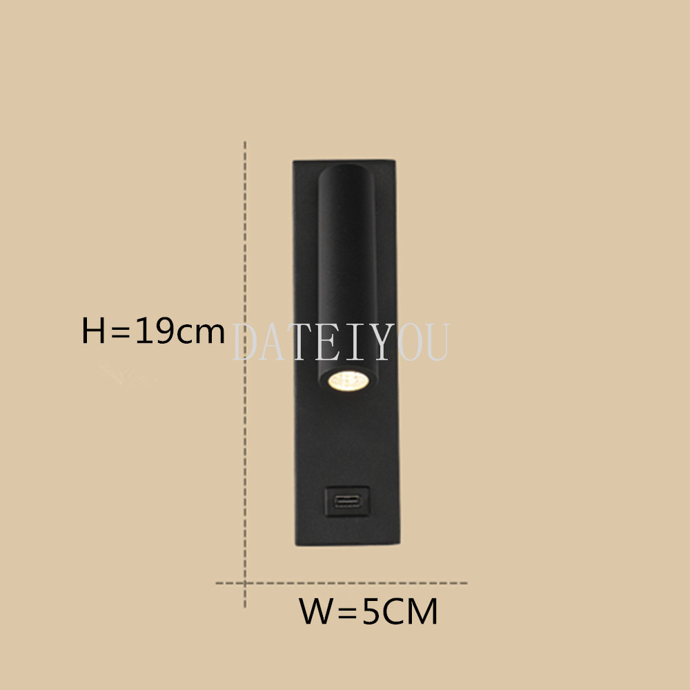 Led Wandlamp Gang Lamp Hotel Kamers Met Schakelaar Usb-poort Opladen Slaapkamer Bedlampje