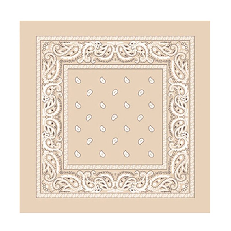 Hiphop katoenen bandana vierkante sjaal 55cm*55cm zwarte rode paisley hoofdband bedrukt voor dames/heren/jongens/meisjes kledingaccessoires: Khaki