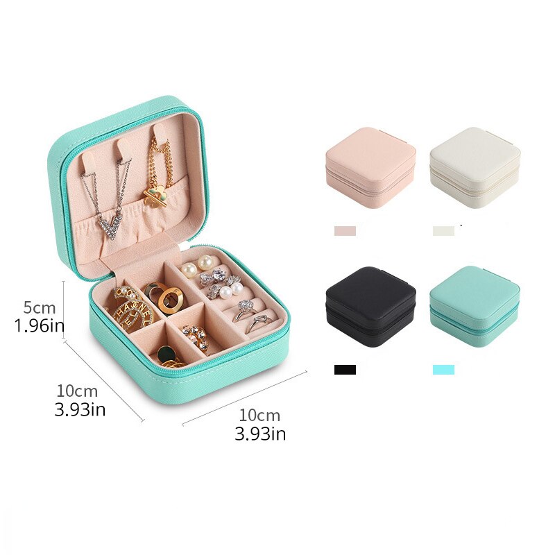 Mini Schmuck Aufbewahrung sbox tragbare Home Travel Ohrringe Halskette Aufbewahrung koffer für Frauen Ring Organizer Pu Leder Vitrine