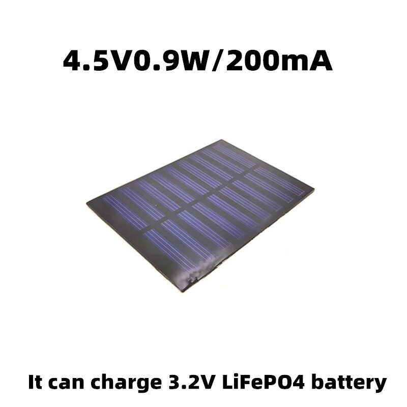 4.5V0.9W Zonnepaneel Diy Solar Lamp Opladen Panel Opladen 3.2V 3.2V Lithium-ijzerfosfaat Batterij Zonnepaneel 200mA