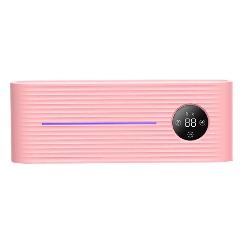 UV Light Toothbrush Sterilizer Holder Inhibit Bacterial Toothbrush Antibacterial Box Wall Mount Toothbrush Holder: Pink