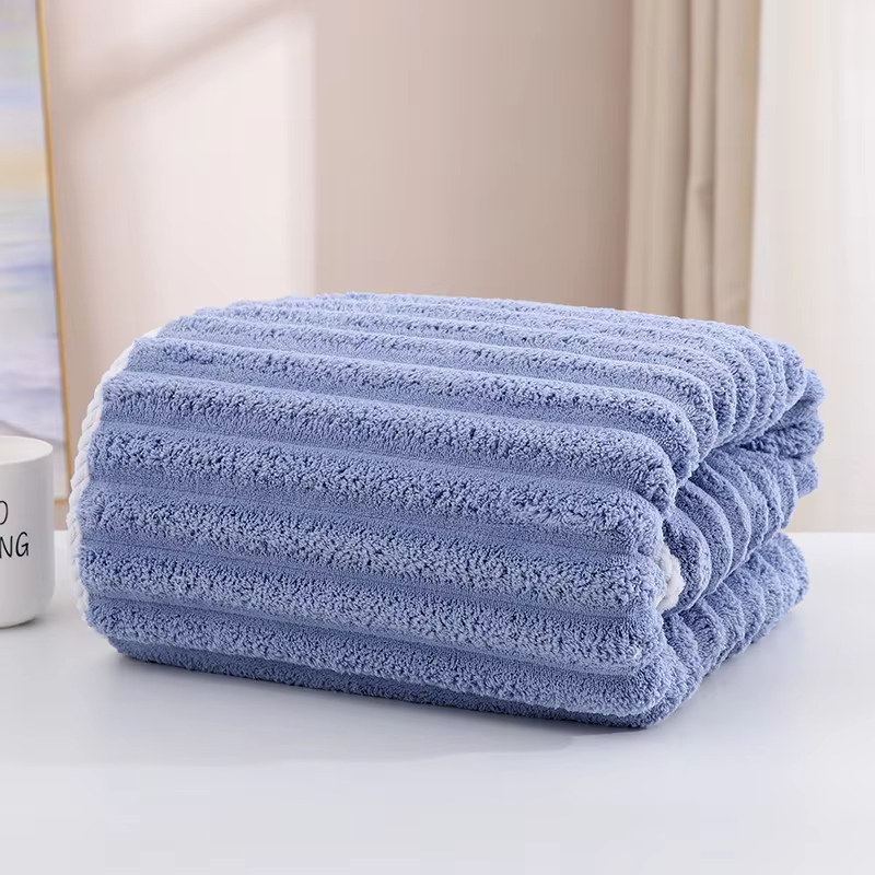 Coral fleece towel, large bath towel, thickened face towel, household quick drying, absorbent, soft and non shedding towel: XS（old） / black