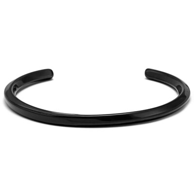 Mannen Gold Bangle Rvs Armbanden Zwart Manchet Bangle Voor Vrouwen Type C Twisted Bangle Armbanden Mannen Sieraden: black