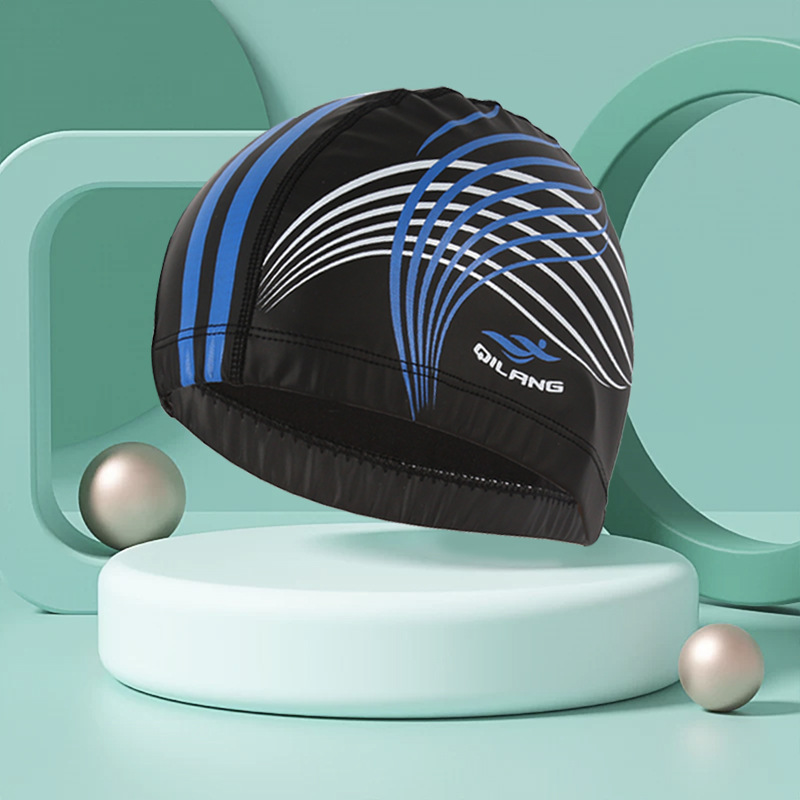 Touca de natação adulta moda impressa proteção de ouvido sem cabeça de corte cabelo longo boné de plutônio para homens e mulheres treinamento touca de natação