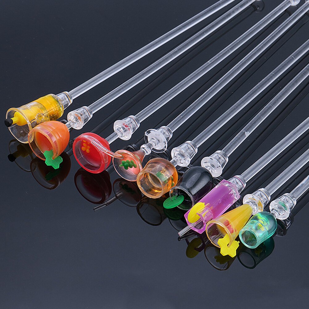 Bâtonnets de Cocktail, 10 Pièces Agitateurs à Cocktail Acrylique Réutilisables Cuillères à