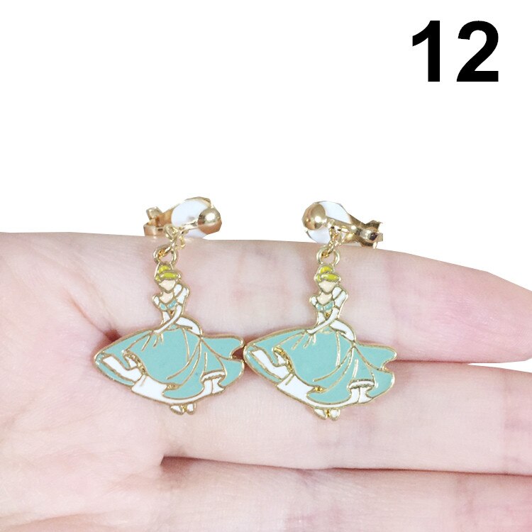 Clip On Earrings Kids Cute Cartoon Animal Cat Ear No Piercing Ear Rings For Children Jewelry Korean Ear Clip For Girls: 12 Ballet girl
