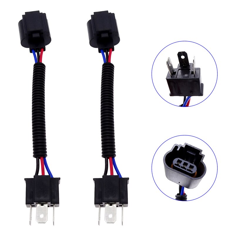 1 par sele adapter forlygte konvertering kabel ledningsstik stik til pigtail wire til  h4 han til  h13 bil usb stik