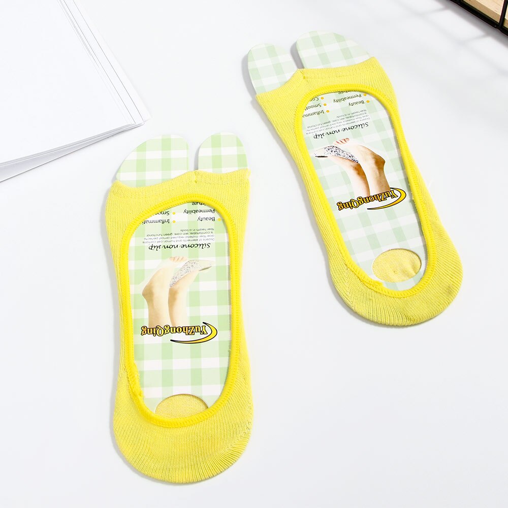Summer Open Toe Socks 1 Pair Women Cotton Antiskid Invisible Liner No Show Peds Low Cut Socks For High Heel