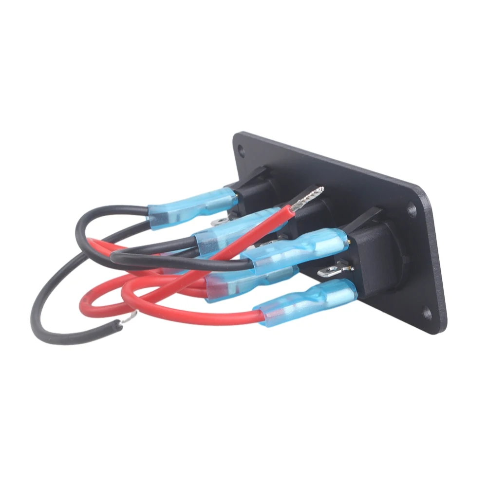 Panel de interruptor de palanca Universal de 12V, 1-5 entradas, USB, para coche, barco, camión, RV marino, accesorios de estilo LED azul, interruptor basculante marino