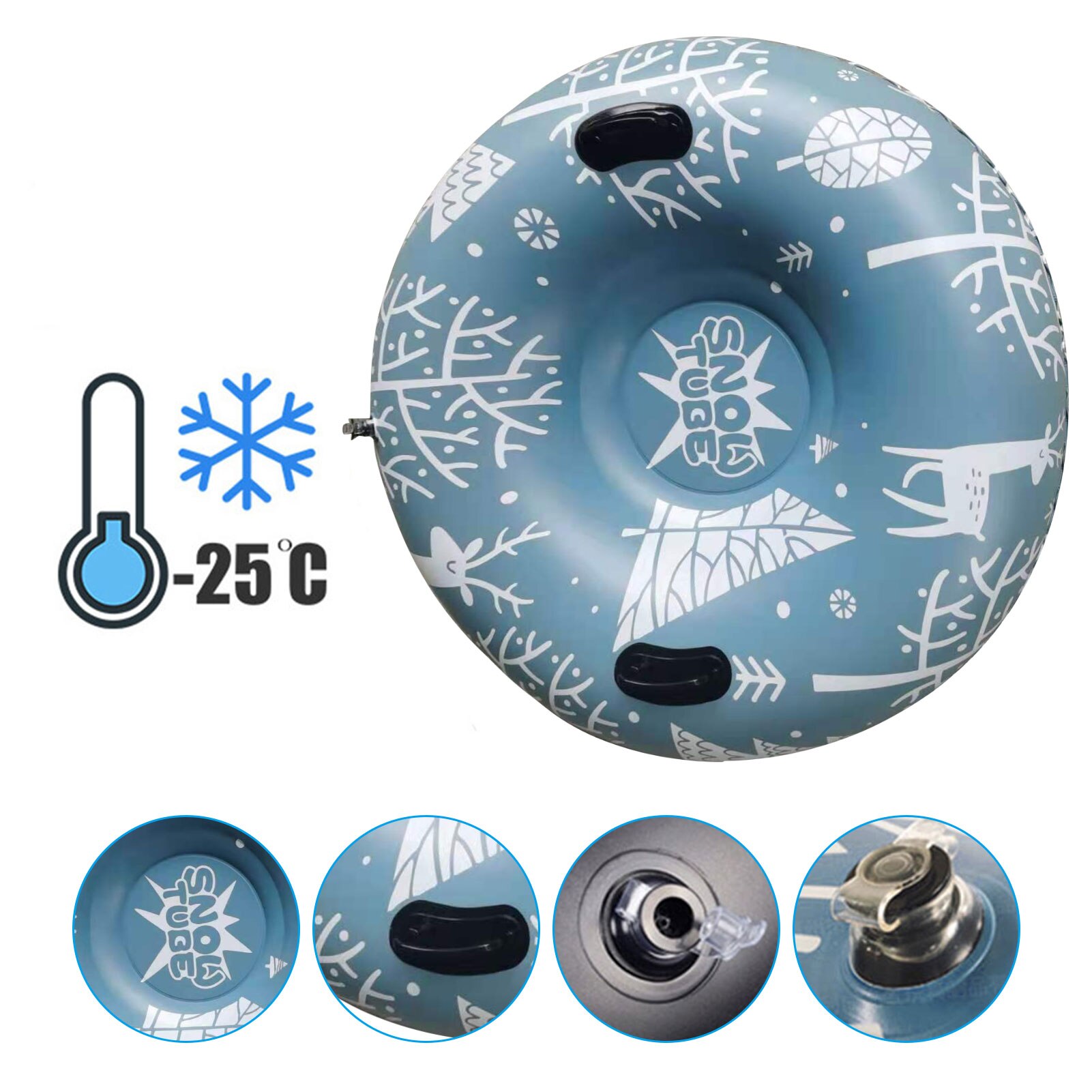 Schnee Badewanne Verdickt Schnee Schlitten Übergroßen 47 Zoll Aufblasbare Schnee Ring Für freundlicher freundlicher Erwachsene Kalt-beständig Material Ski Ring