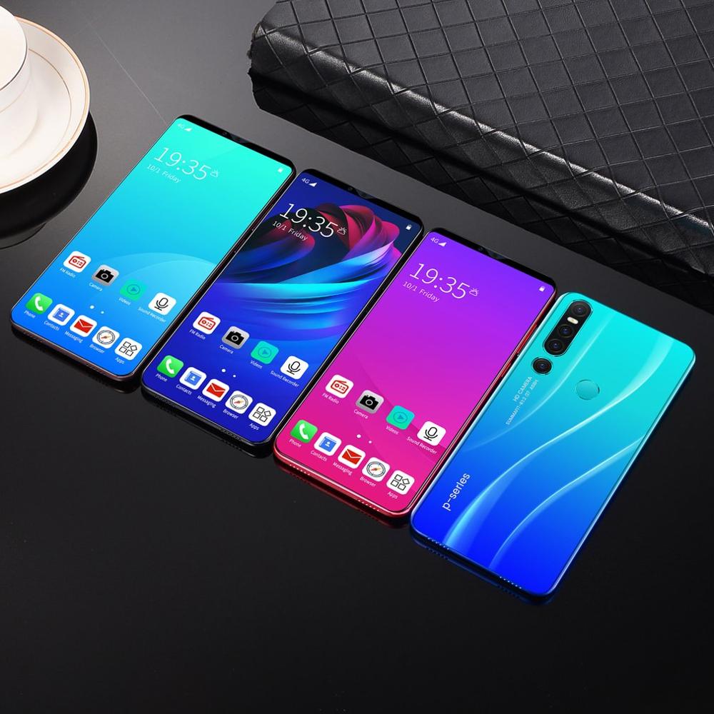 Novo p46 pro smartphone 1gb + 8gb celular android 9.1 handphone núcleo 6.1 polegada mobilephone rosto reconhecimento de impressão digital