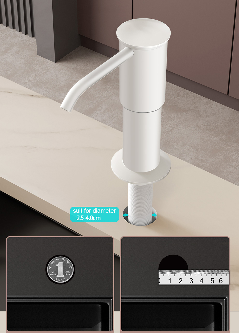 Køkkenbordplade dispenser med forlængerrør håndpresse sæbepumpe plastik sæbedispenser til køkkenvask