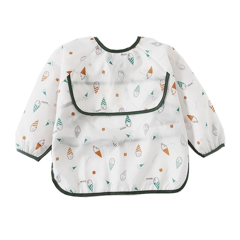Baby Kids Peuter Lange Mouwen Sjaal Waterdicht Art Kiel Voeden Bib Schort Pocket Baby Jongens Meisjes Burp Doek: 8