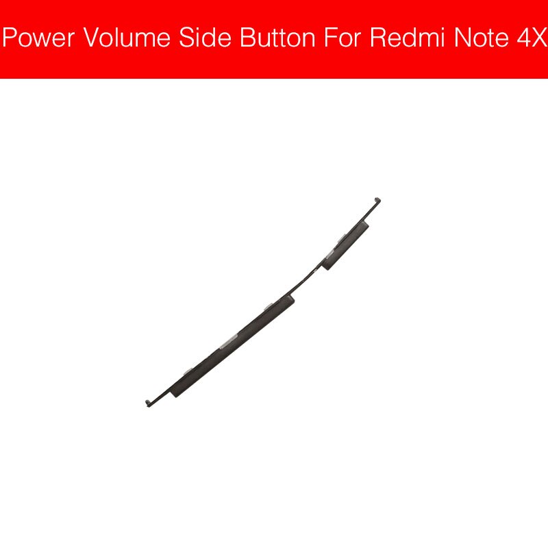 Power on/off+volym sidoknapp för xiaomi redmi hongmi red rice note 3 4 4x pro power volymkontroll reservdelar för sidoknapp: Svart not 4x