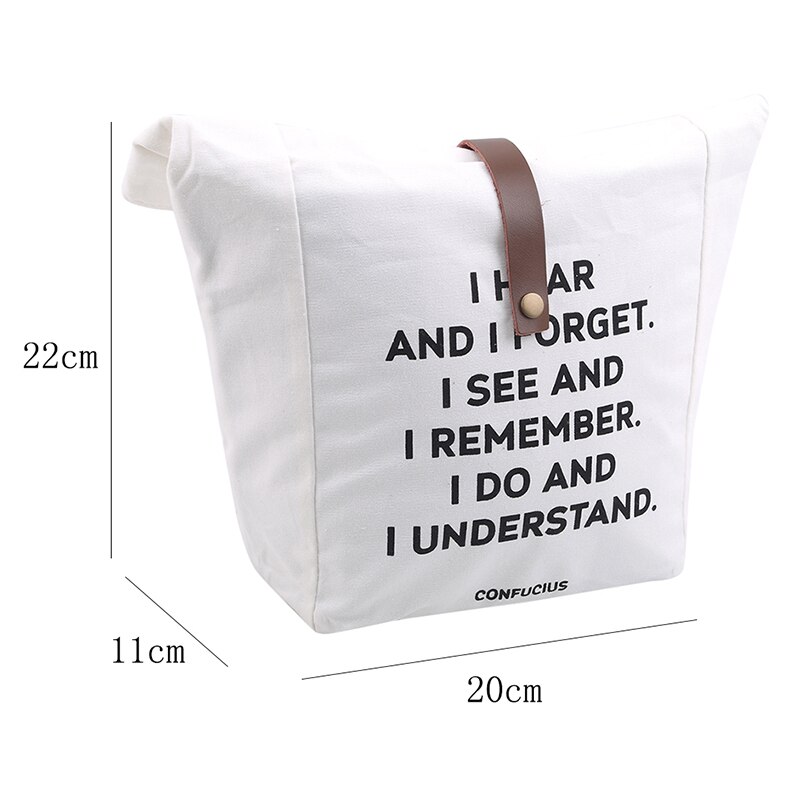 Katoenen Canvas Lunchbox Isolatie Zak Picknick Tas Brief Soort Grote Capaciteit Multifunctionele Doek Tas Voedingsmiddelen Organizer
