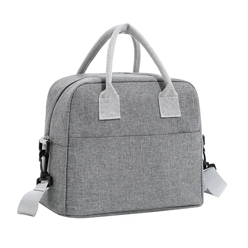Portable Lunch Bag Cooler Tote Hangbag Picnic Insulated Box Canvas Thermal Food Container Men Women Kids Travel Lunchbox: black