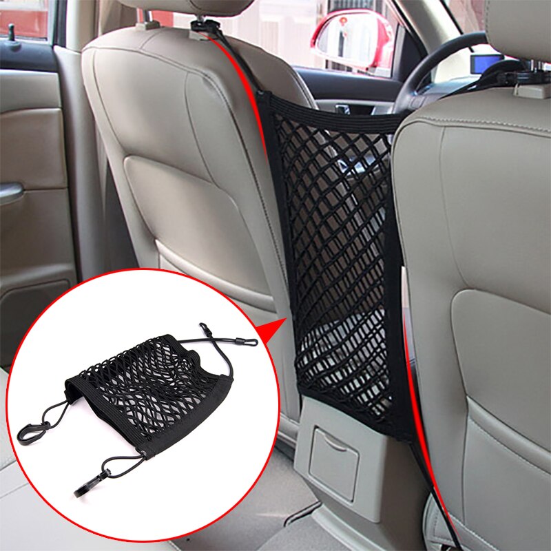 Auto Organizer Seat Terug Storage Elastische Auto Mesh Netto Zak Tussen Tas Bagage Holder Pocket voor Auto Voertuigen Styling