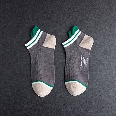 Kesä ja kevät puuvillasukat värikkäät miesten venesukat matalat hikeä imevät miesten sukat 5 paria/erä: 3