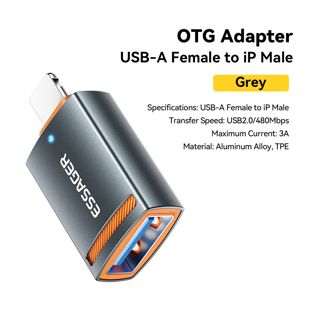 Essager USB3.0 OTG Adapter Typ-C USB-A Micro Buchse auf USB Micro iP Typ-C Stecker Konverter für MacBook Xiaomi iPhone OTG Adapter: Rose Gold
