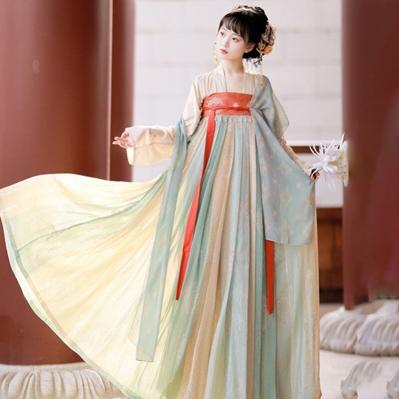 Chinese Traditionele Hanfu Kostuum Vrouw Oude Oosterse Prinses Jurk Tang-dynastie Dance Wear Patchwork Chiffon Fee Kostuum: Style 2 / L