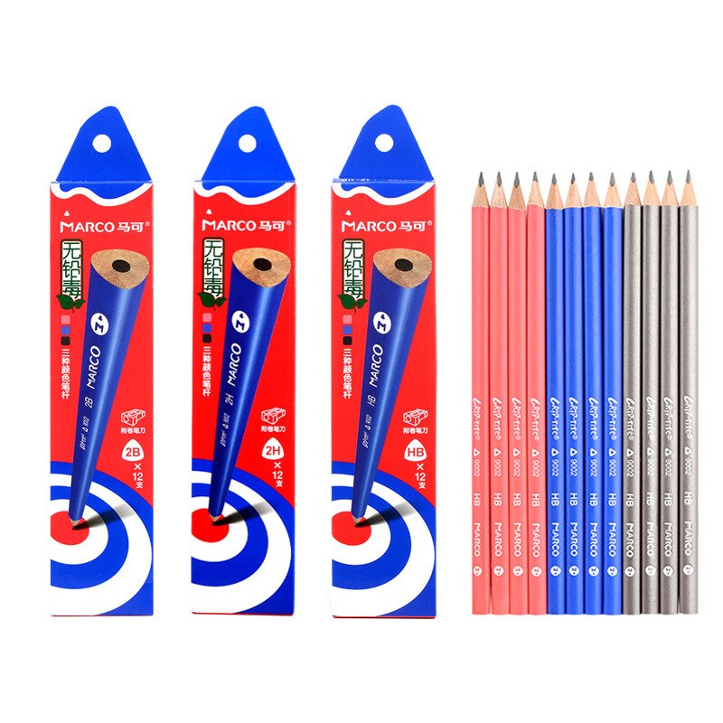 12pcs pencil for school HB 2H 2B Lead nature wood writing sketch oebcuk Stationery office school EB870