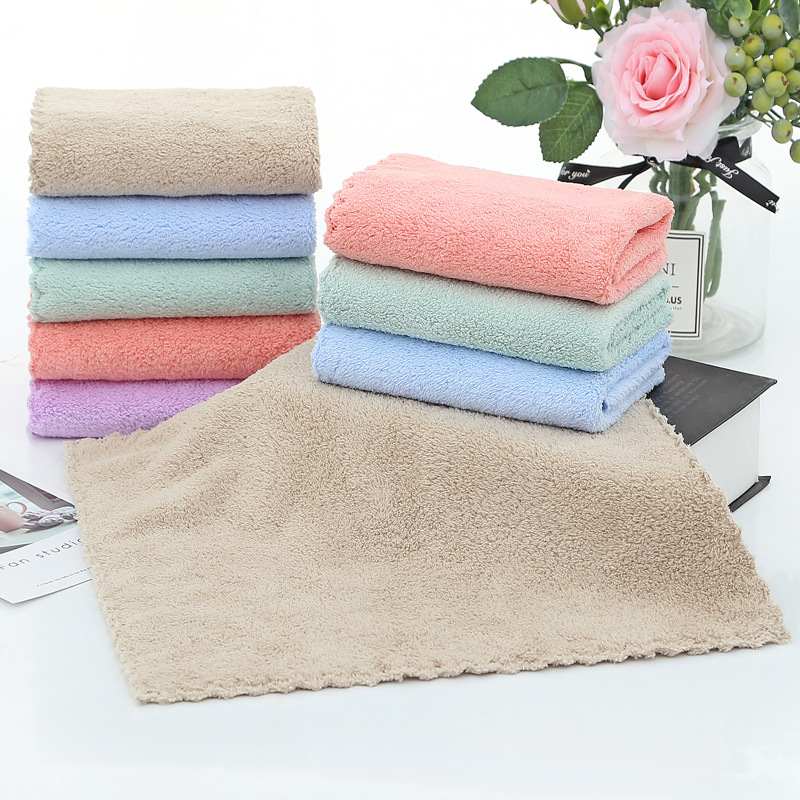 Baby 25x25cm Superfine Fiber Child Towel Super Soft Coral Fleece Towels Hand Towel Home Cleaning Face For Muslin