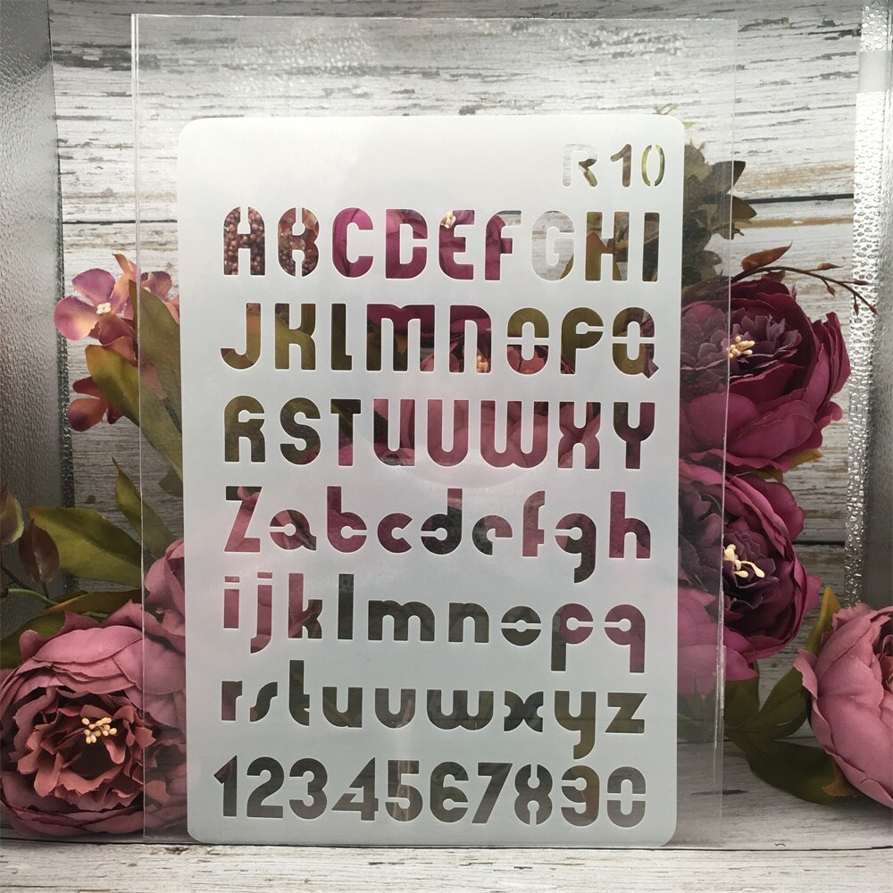 1Pcs 26*17cm Alphabet Letters 12 DIY Craft Layering Stencils Painting Scrapbooking Stamping Embossing Decor Card Template: r10