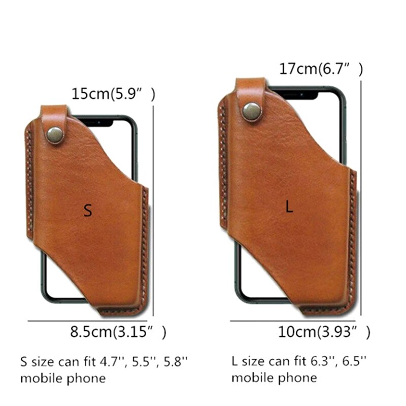 Funda con cubierta de bucle para teléfono móvil para hombre, cinturón, riñonera, accesorios de cuero de PU, bolsa teléfono cartera portátil antirrobo