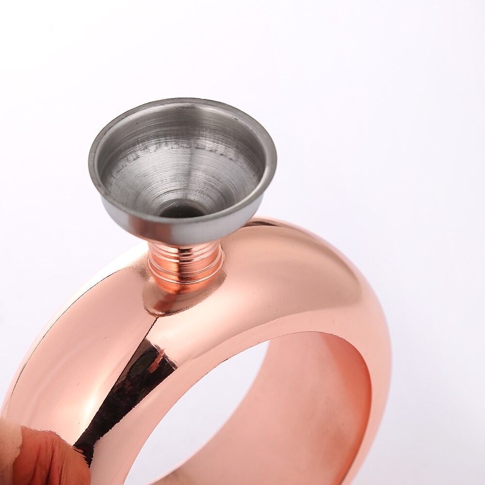 Realand Moda 3.5 OZ Garrafa Anca do Aço Inoxidável Pulseira Bangle Pedrinhas Tampa Álcool Uísque Copos Jóias para As Mulheres