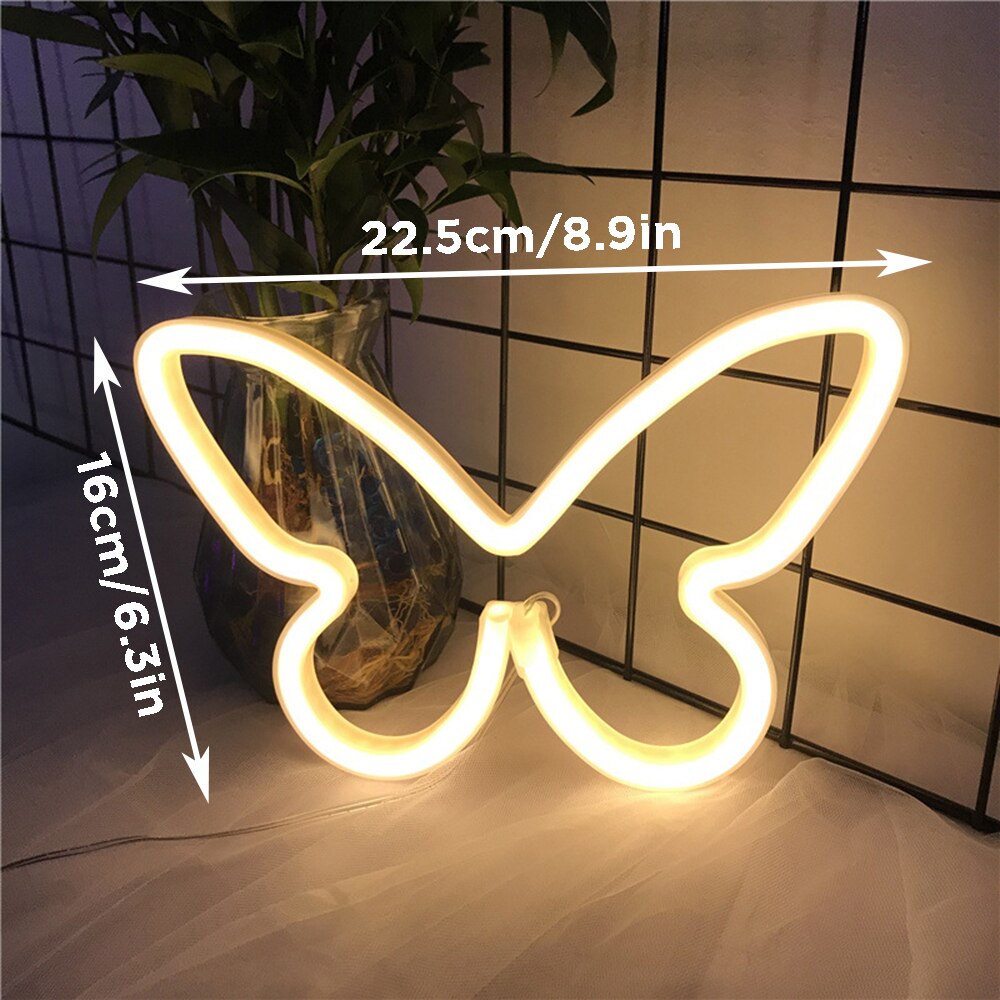 Vlinder Neon Led Verlichting Teken Lightning Muur Opknoping Neon Light Lamp Neon Borden Voor Room Home Decor Party Bruiloft Muur art