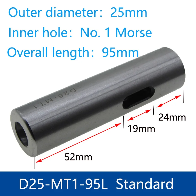 Tige droite extérieure, 1 pièce, transfert vers la tige conique intérieure, manchon de perçage, tige droite 1 2 3, réducteur à tige droite variable: D25-MT1